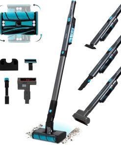 Cecotec Aspirateur vertical sans fil Ultralight Scoba 2100 Twice MAX. 210 W, 20 kPa, moteur numérique sans brosse, autonomie 45 min, tête motorisée omnidirectionnelle avec double brosse, 3 accessoires