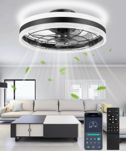 Sararoom 49cm Ventilateur de Plafond avec Lumiere et Télécommande, 70W Ventilateur de Plafond LED Dimmable, 6 Vitesses de Vent, 3 Couleurs de Lumière, Modernité Ventilateur Plafond Silencieux