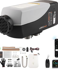 maXpeedingrods 12V 2KW Chauffage Diesel, Réchauffeur d'air Diesel stationnement Réservoir 10L avec LCD et télécommande pour voiture camions RV Croisières avec silencieux