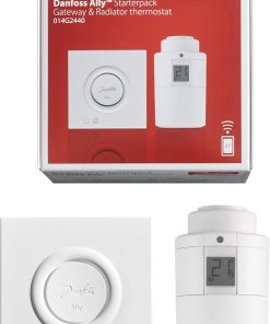 Danfoss 014G2440 Starter Pack Thermostat connecté Ally, Blanc, 12.6 x 12.3 x 12.2 cm