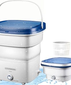 Mini machine à laver pliable, jusqu'à 1,5 kg, lave-linge de voyage, de camping, portable, puissance : 135 W, processus de lavage : <65 dB, petite