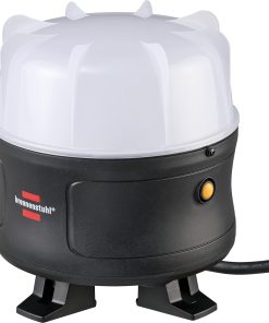 Brennenstuhl Projecteur LED BF 5051 M 360° portable/Projecteur de chantier 50W (lampe de chantier 5400lm, 5m de câble, prise de courant avec clapet, pour une utilisation en extérieur, IP54)